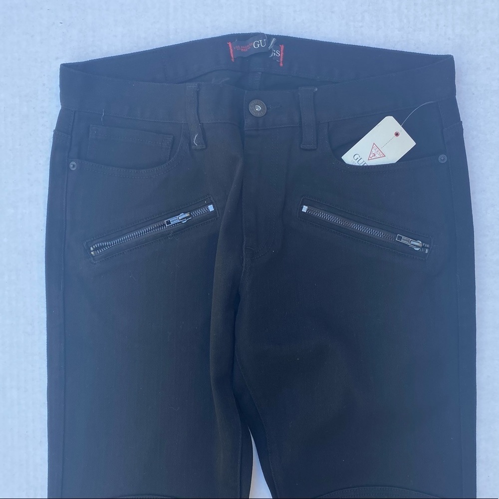 New GUESS Slim Tapered Moto Jeans SZ 32 - Picture 3 of 7
